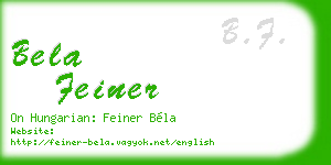 bela feiner business card